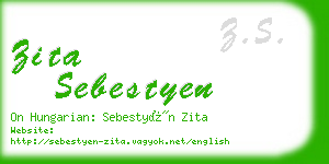 zita sebestyen business card